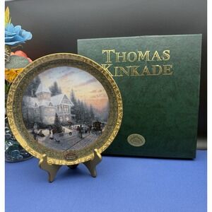 Thomas Kinkade Cherished Memories "Victorian Christmas"  Plate w/ COA & Box